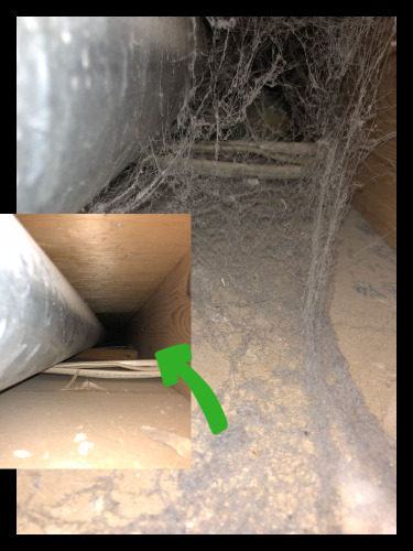 removal of cobwebs and dust form air vent